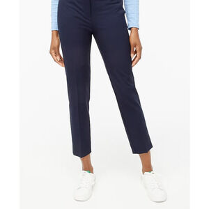 J. Crew Crop Pants Womens Size 4P Navy Blue Ruby Slim Straight High Rise NWT